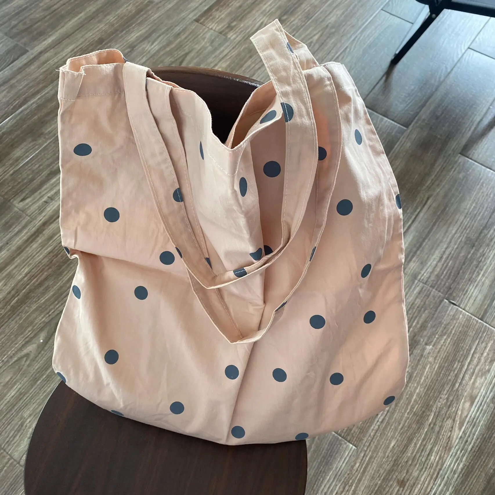 Miyagawa New Niche Fashion Casual Instagram Polka Dot Canvas Bag Korean Versatile Large Capacity Single Shoulder Tote Bags