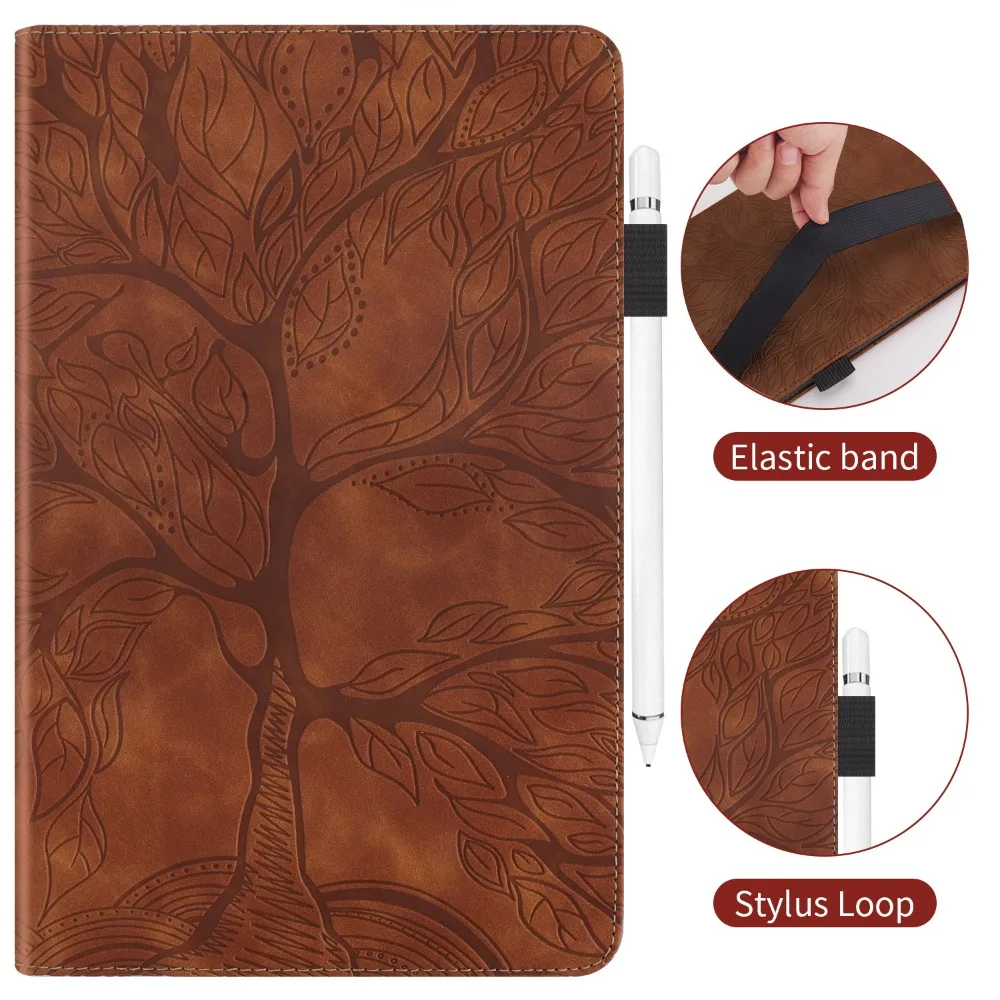 Coque for Lenovo Tab K11 Plus Case 11.45 inch Embossed Tree PU Leather Flip Cover for Funda Lenovo K11 Plus Case tb352fu tb352xu