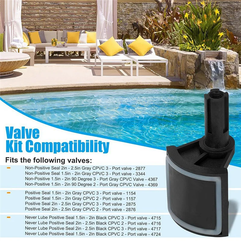 BNVN-4720 Diverter Valve Kit Replacement For Zodiac Jandy Neverlube 2 & 3 Port Valves, Gray Valves 2 & 3 Port, 90° Valves