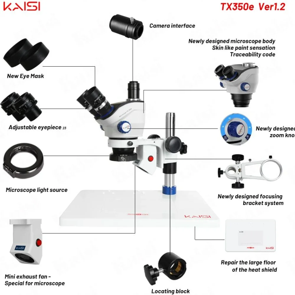 

New Technology Kaisi TX-350E Microscope For Pcb Soldering Mobile Phone Repairing phone repair tools