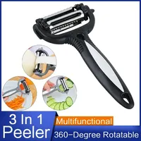 New Multifunctional 360 Degree Rotary Peeler Kitchen Tool Rotary Fruit Vegetable Carrot Potato Peeler Cutter Slicer 3 in 1