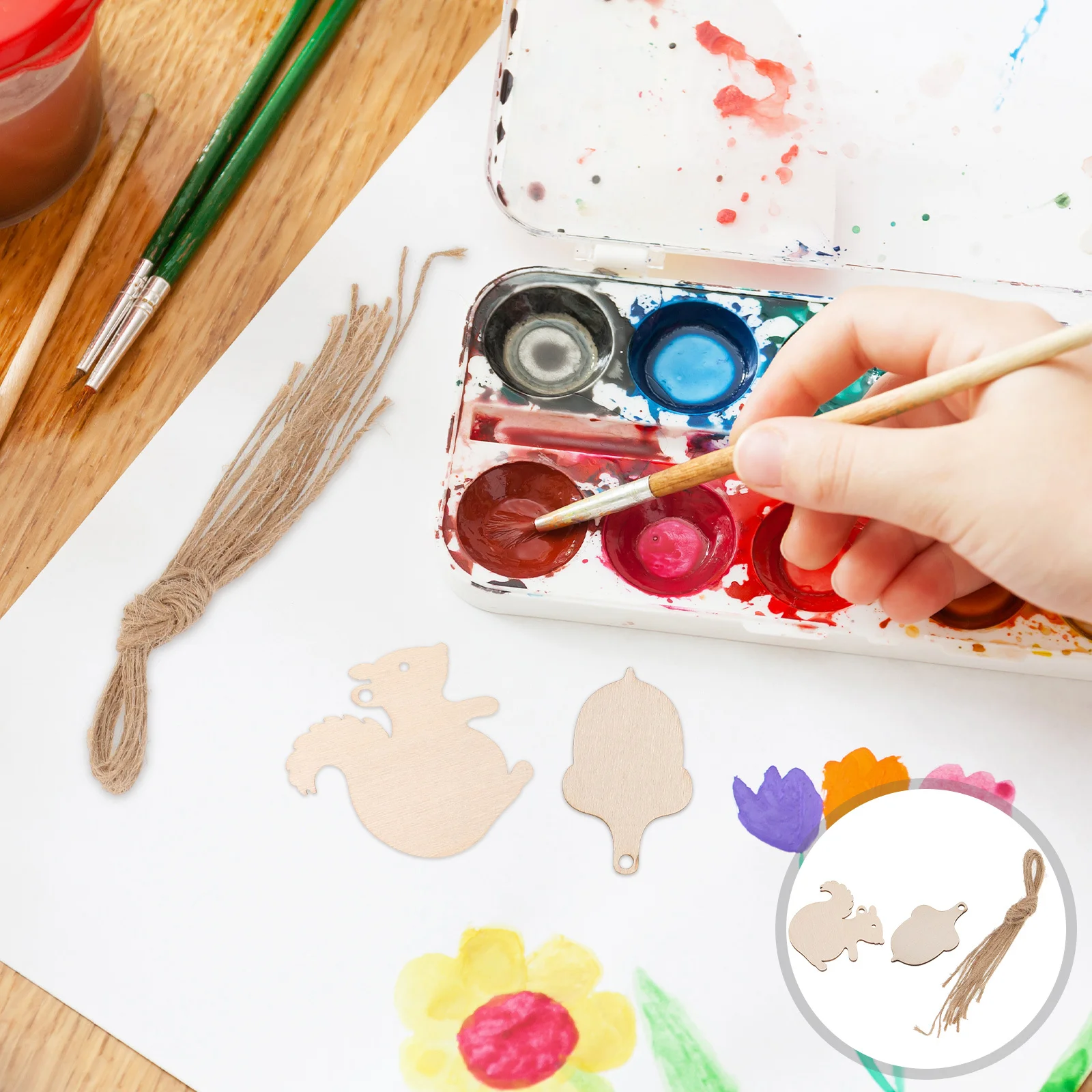 

36Pcs Wooden Acorn Squirrel Ornaments Blank Wood Pieces Rustic Farmhouse Christmas Decoration DIY Craft Tags Woodland Nursery