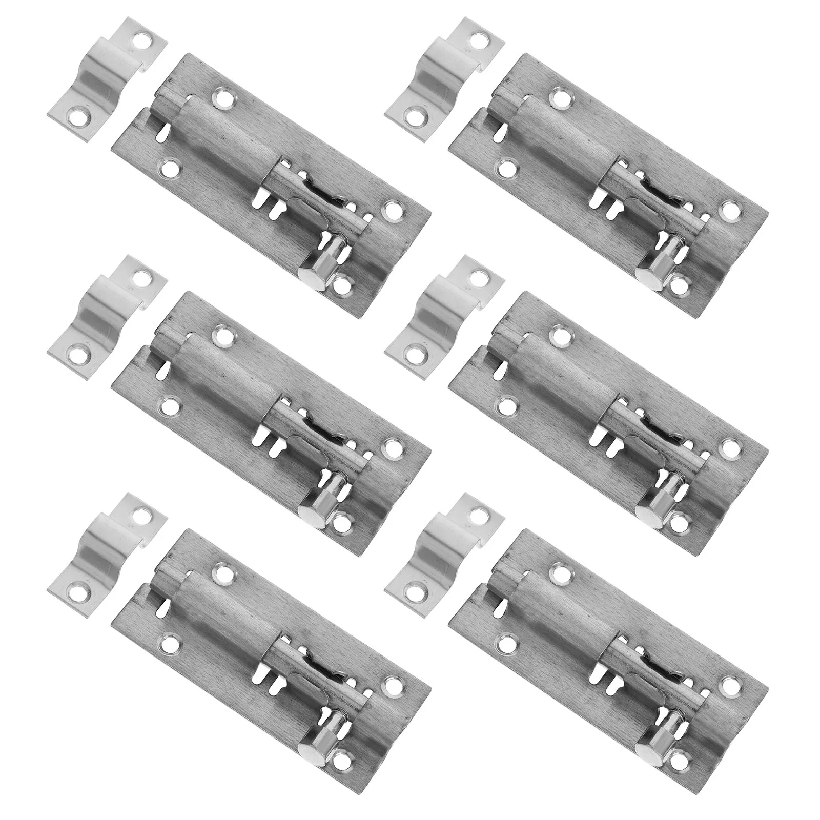 

6 set 6Sets AntiTheft StainlessSteel BoltLatch ThickenedSlide Security Hardware Deadbolt Locks DoorsWindows