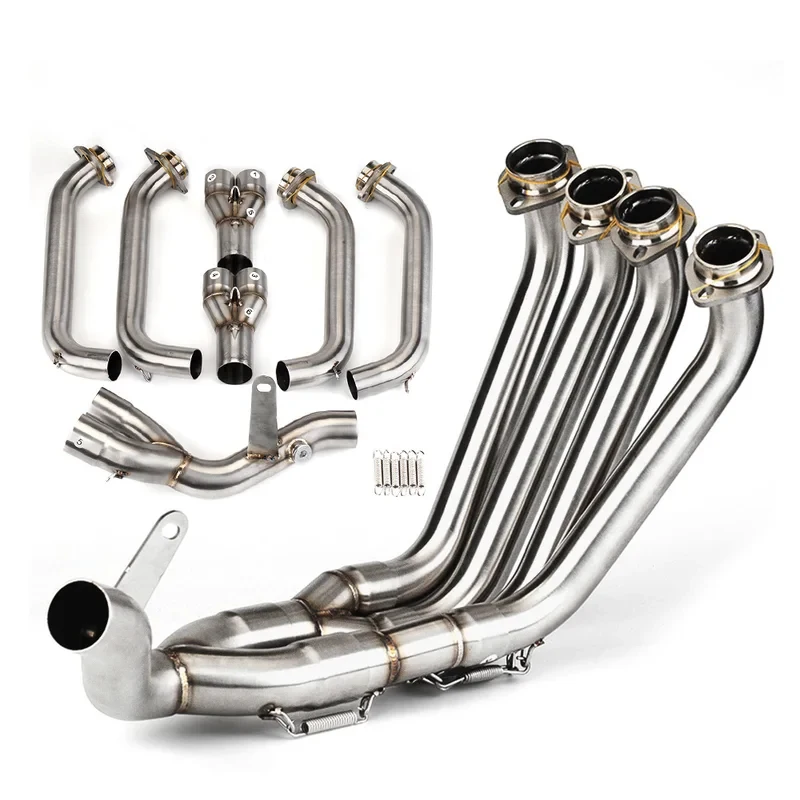 Wholesale Titanium Alloy 60MM Front Link Pipe Slip On Full Exhaust Muffler Modified Motorcycle Upgrade Parts
