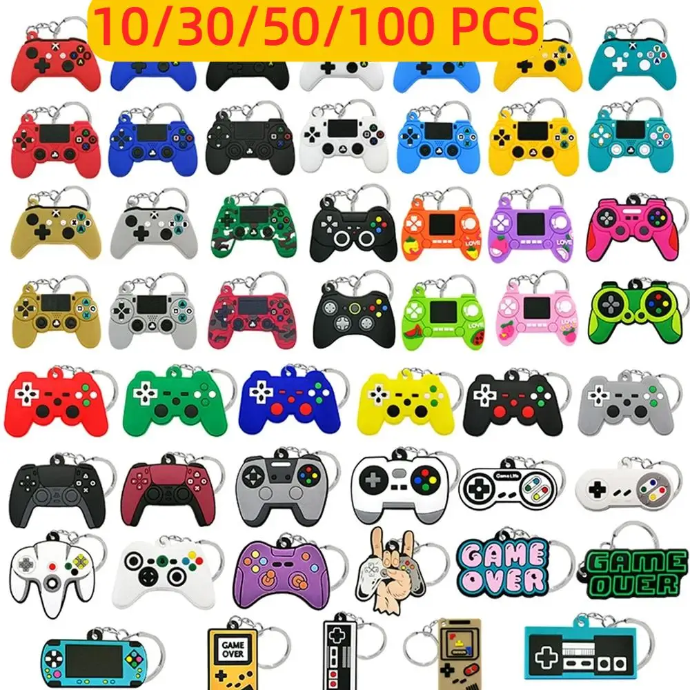 10-100 pièces porte-clés pour garçons manette de jeu porte-clés Joystick contrôleur de jeu accessoires clés ajustement sac à main clé pendentif amis clés cadeaux