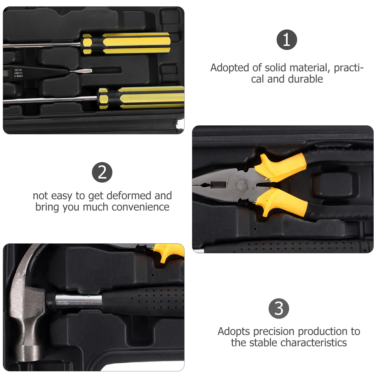 1 Set Multi-Functional Tool Box Set Home Automotive Repair Tools Durable Practical Kit Hammer Screwdriver Pliers Cutter Tape