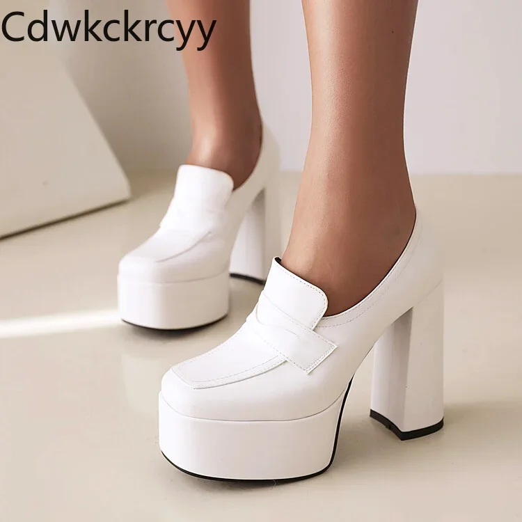 

Spring and autumn New style fashion Round head Super-high heel Women's Shoes sexy banquet Thick heel Women Shoes plus size 34-43