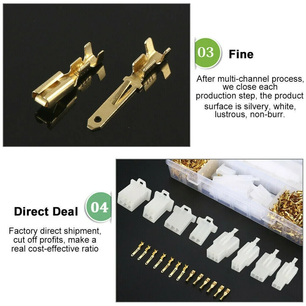 Motorcycle Electrical Terminal Kit 380PCS Including 2 3 4 6 Way Terminals and Housings for Automotive Compatibility