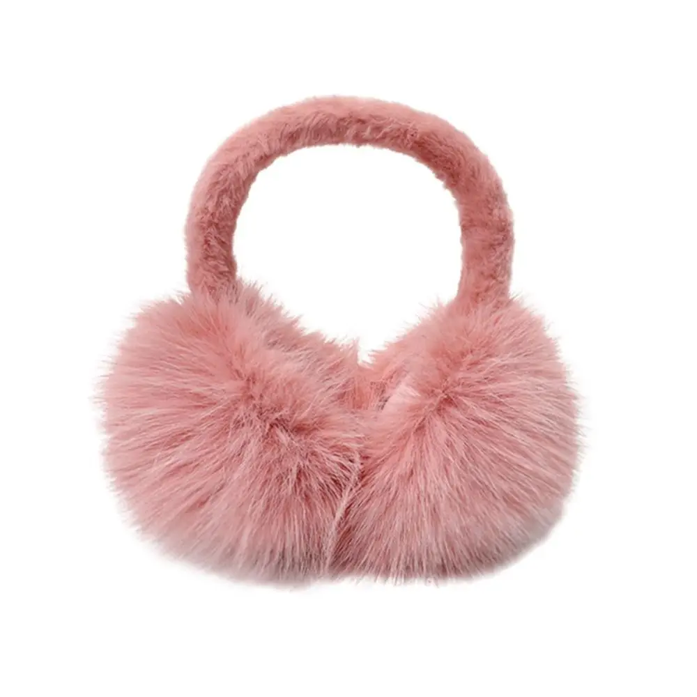 

Fluffy Soft Winter Warm Earmuffs Thick Warm Windproof Plush Ear Warmer Solid Color Ear Cover Folding Earflap