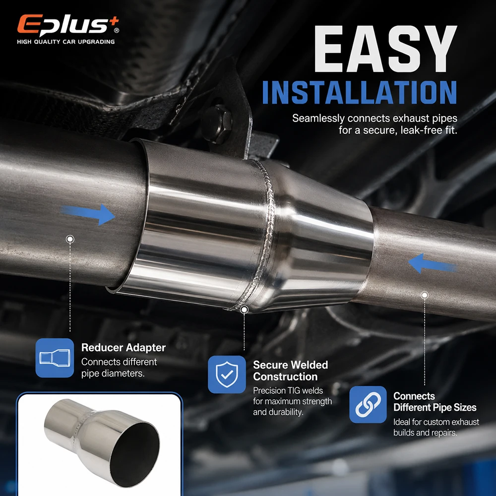 32-54mm OD Edelstahl Auspuff-Reduzierstück Adapter Universeller Rohrverbinder für Auto- und Motorrad-Auspuffsysteme – Detail 6