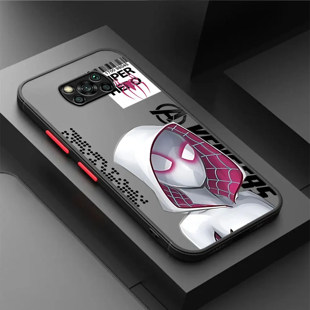 Sipiderman Gwen Case for Xiaomi Poco X4 Pro F3 C50 C51 X4 GT M5 X3 NFC C40 M5s X5 Pro X3 Shockproof Print Marvel Cover