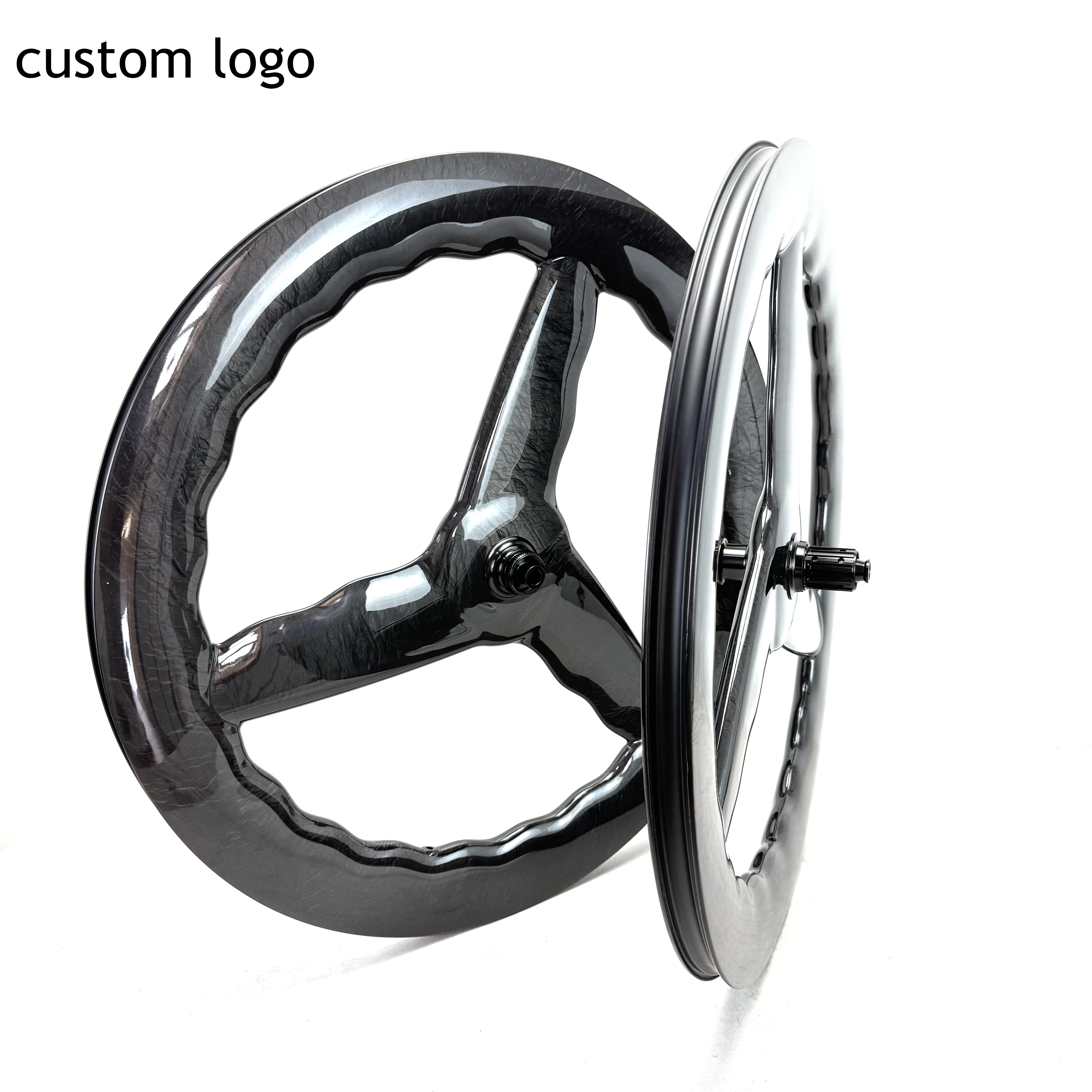 

700C Time Trial Road Track Bicycle Rim/Disc Brake Front Wave 3 Spoke Rear Disc Wheels Track Wheel Tubeless/Tubular Custom Logo