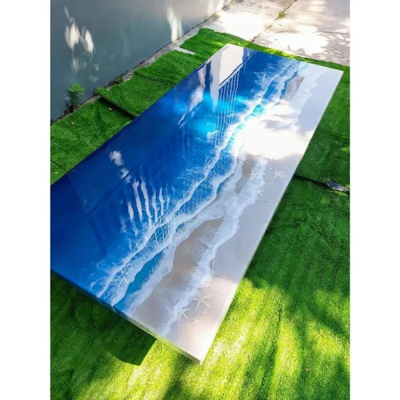 custom.High Quality Epoxy Resin River Dining Table with Walnut Wood and Resin Restaurant Decor Available at Good Price