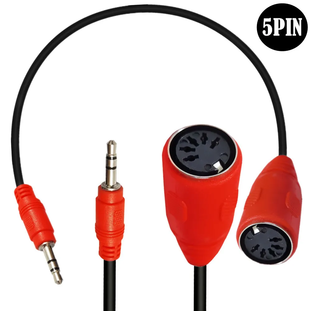 MIDI do TRS 3.5mm publicznie do 5 pensów żeńskich wtyk audio do MIDI adapter audio kabla 0.5m