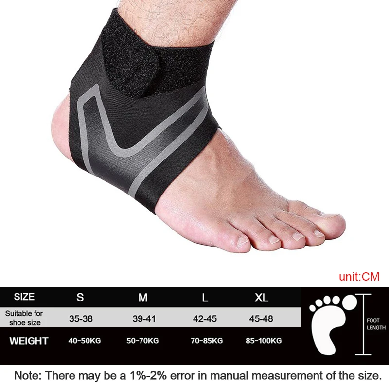 Sport Ankle Support Elastic Ankle Brace Guard Compression Stabilizer Tendon Pain Relief Strap for Men Women Fitness Accessories