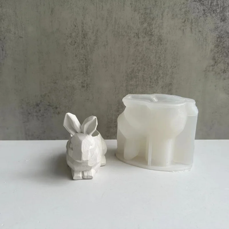 Rabbit Incense Candle Holder Silicone Mold Easter Rabbit Plaster Mold Epoxy Resin Abrasive Tool