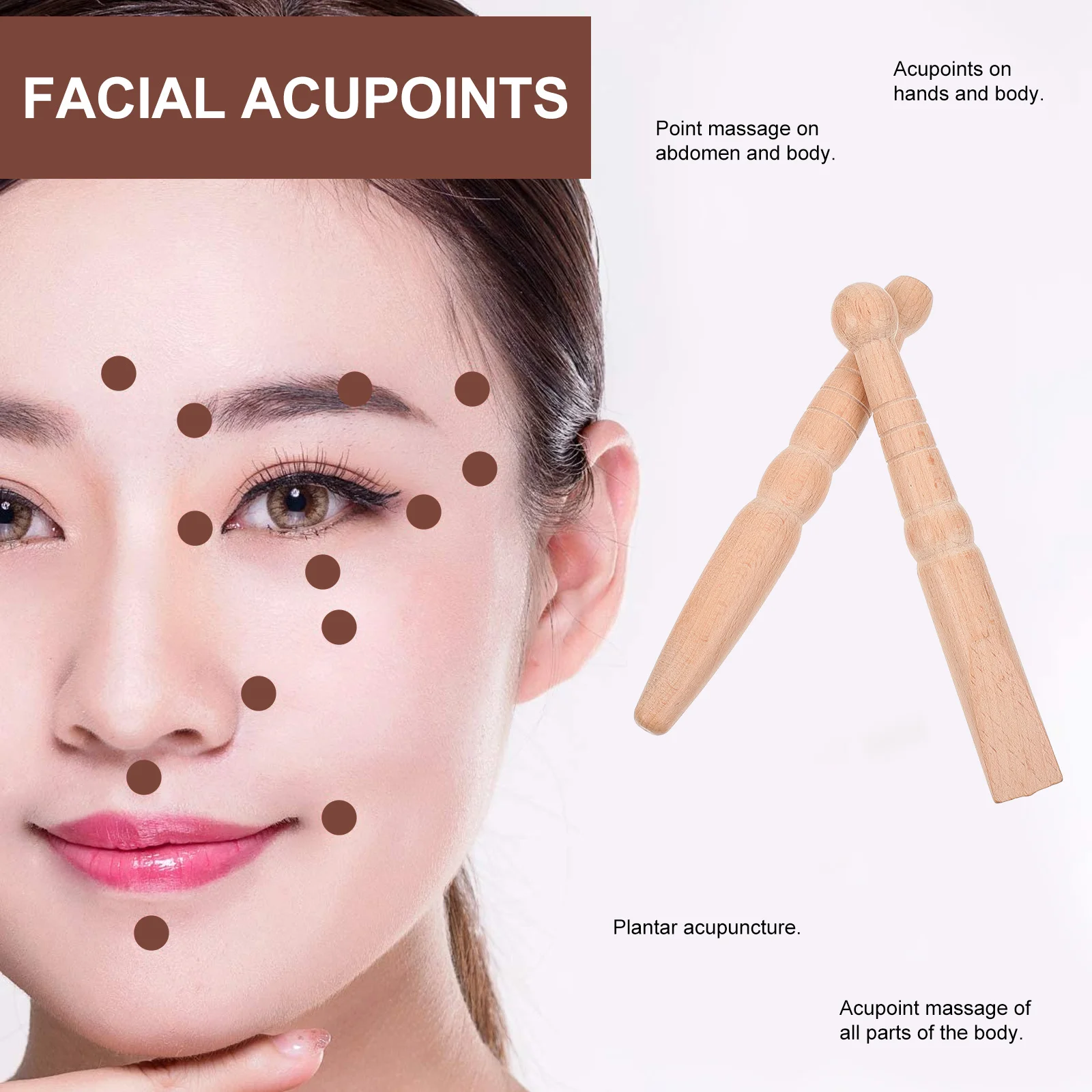 3pcs Foot Acupressure Stick Natural Wood Massage Tool For Body Relaxation Portable Reflexology Stick For Neck Shoulder Back Legs