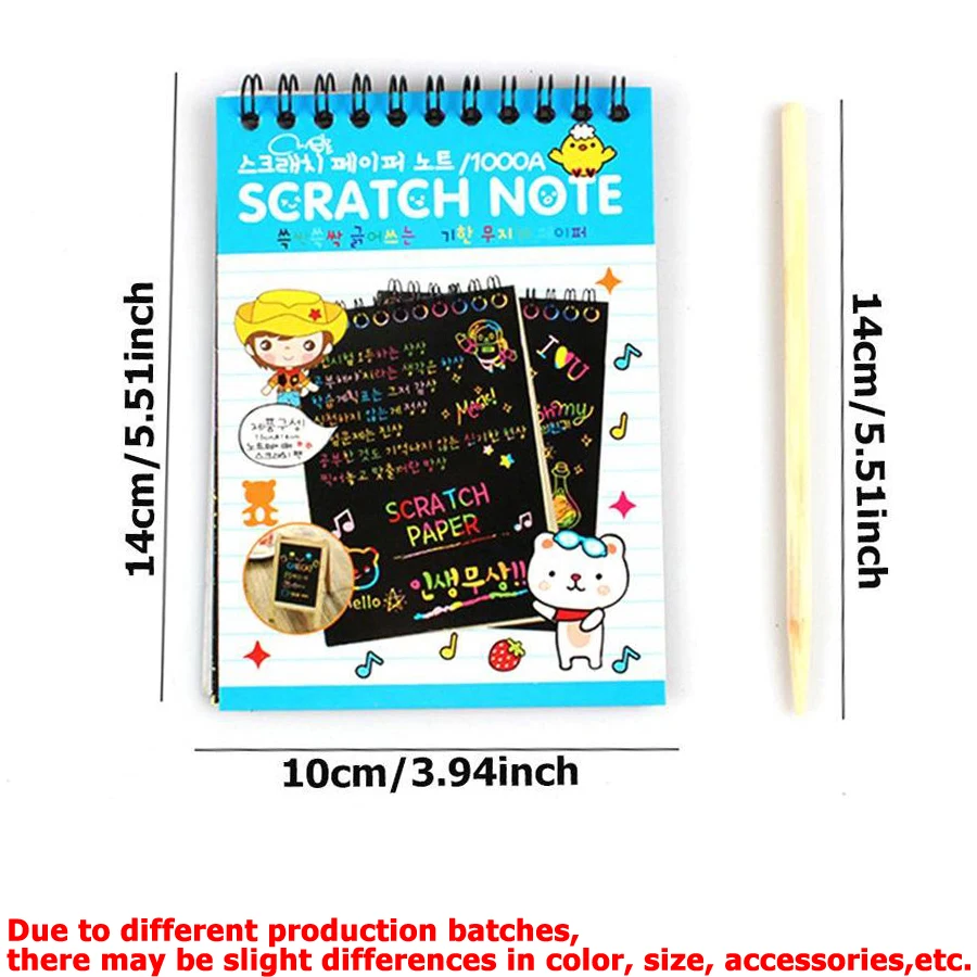 4 Colors Available 10-Page Scratching Painting Book Children Early Education Art Kit Toys Complimentary Painted Bamboo Skewers