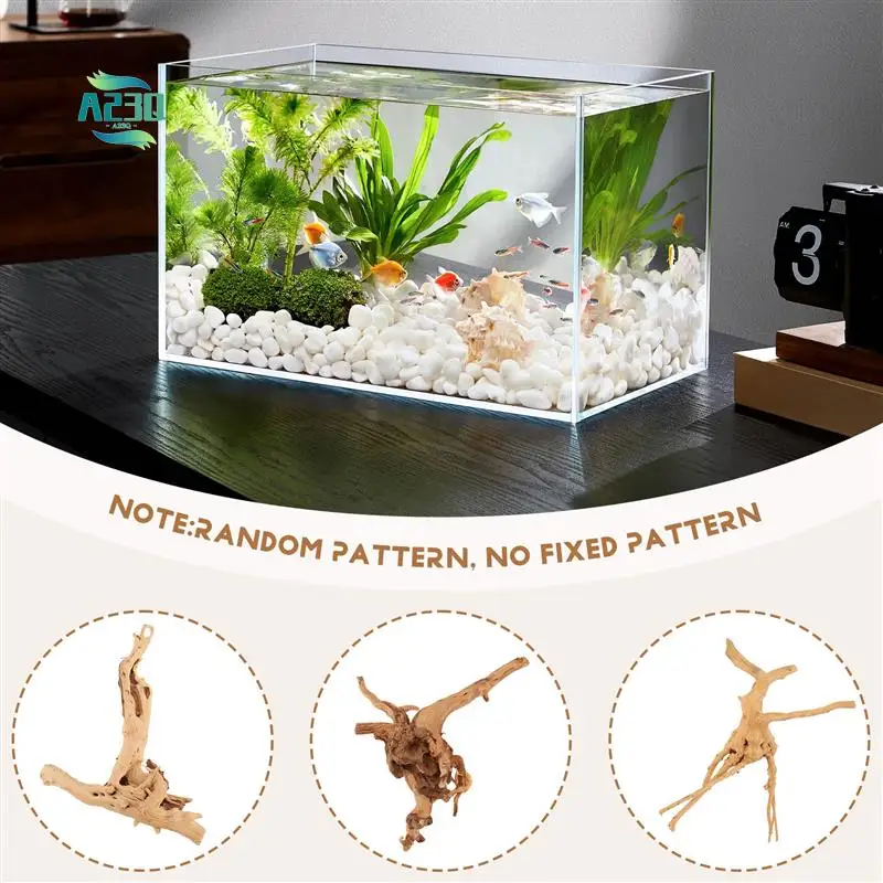 

A23Q-Mini Driftwood For Aquarium Natural Wood Branches Fish Tank Decorations Reptiles Tree Trunk Driftwood Assorted(10 Pack)