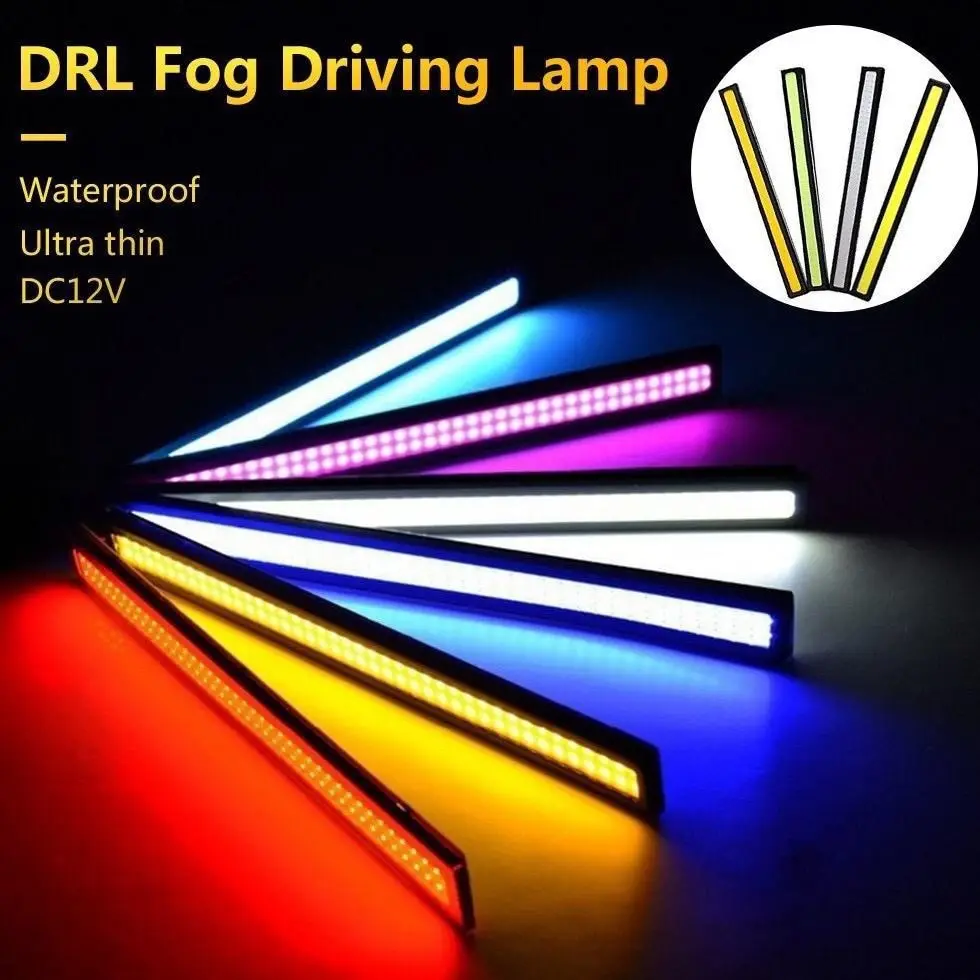 5 Stuks Universele 17Cm Auto Led Lichtstrip Cob Drl Dagrijverlichting Dc 12V Waterdicht Mistlicht Auto Styling Auto Accessoires