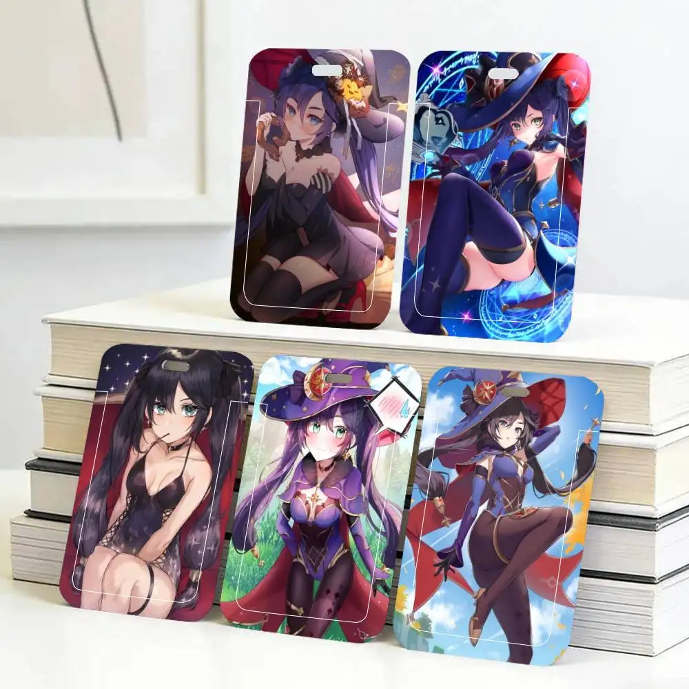 

Game Genshin Impac Mona ID Card Holder Neck Strap Pendant Door Badge Holder Lanyards Keychain Work Credential Case Gift