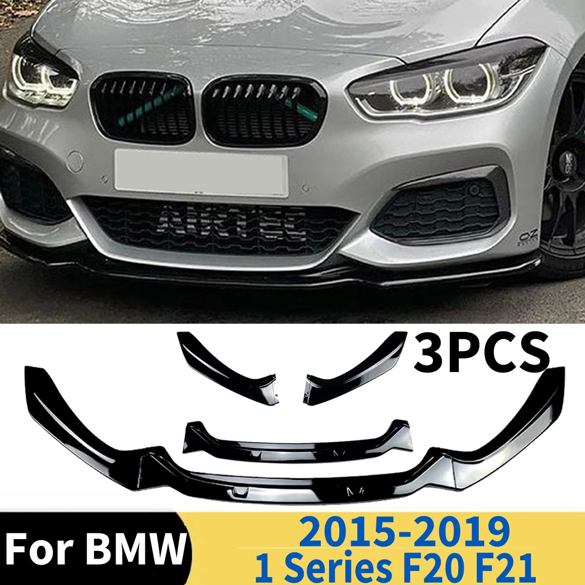 

Car Front Bumper Spoiler Lip Splitter Diffuser For BMW 1 Series F20 F21 118i 120i M135i M140i LCI 2015-2019 Body Kit Tuning