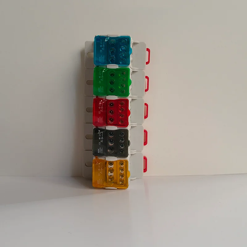 1Universal Electric Wire Connector 1Pcs UKK80A Din Rail Terminal Block 1 in Many Out Distribution Box  Red Yellow Blue Green