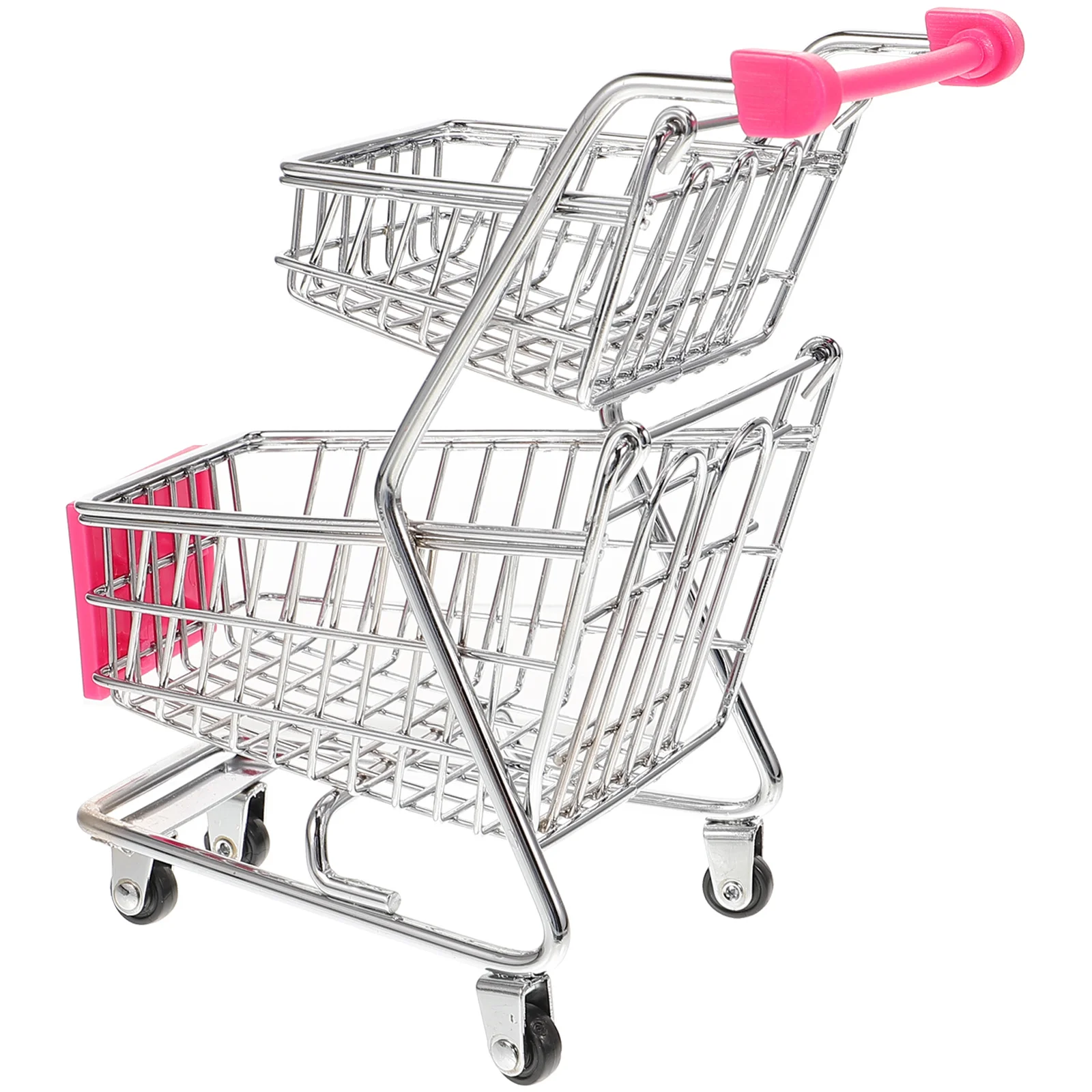 Cesta reutilizable de acero inoxidable para comida frita, Mini carrito de compras, cestas de almacenamiento de cocina multifunción, Mini carrito