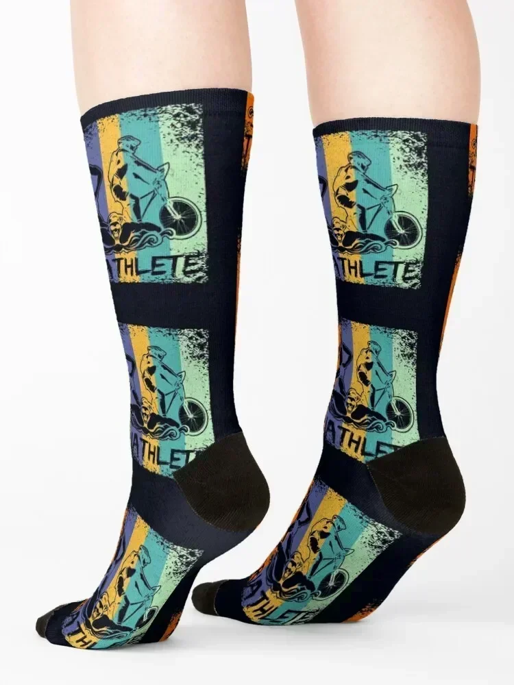 Triathlon Triathlete - Run Bike Swim Elite Athlete Socks Run luxe Stockings man golf Socks Women Men's