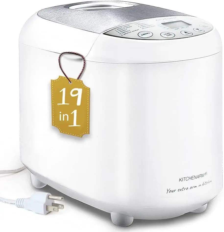 19-in-1 Bread Machine with Homemade Cycle, Gluten-Free Setting, Delay Timer - Beginner Friendly for 2LB, 1.5LB, 1LB White Bread