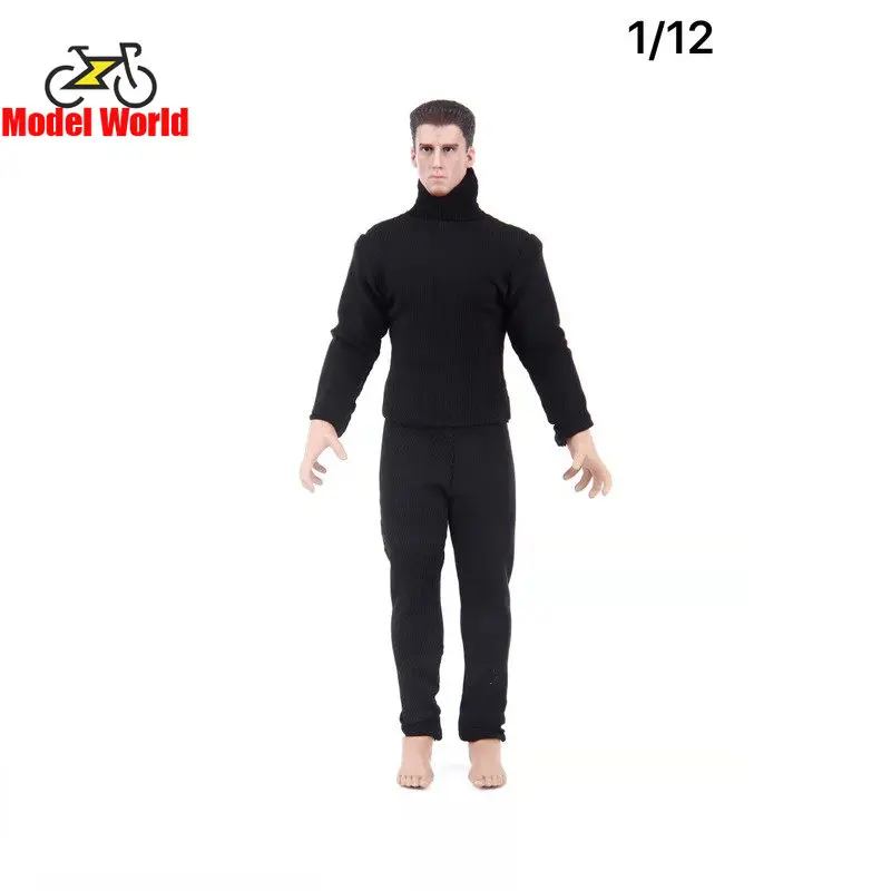 

1/12 Scale male female dolls clothes tight T shirt pants for 6'' action figure body model