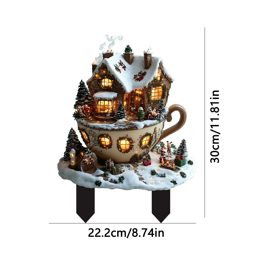 

New Acrylic Yard Signs Waterproof Wear-resistant Decoration Plugs Mushroom House Lawn Ornaments Outdoor