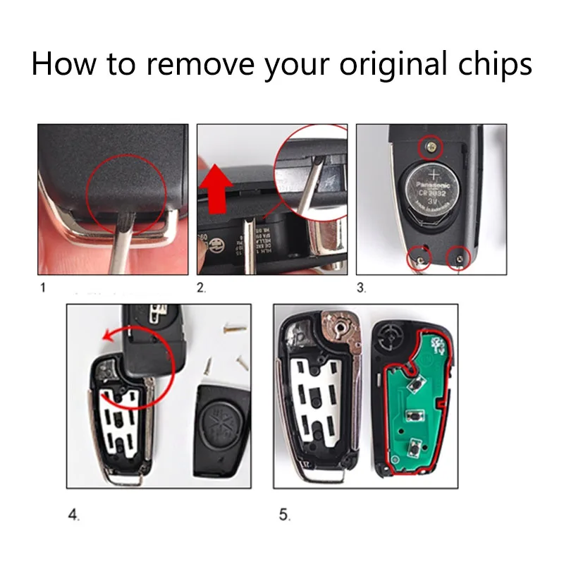 3 Button Case For AUDI A2 A3 A4 A6 S6 A6L A8 TT With Blade Car Case Folding Flip Remote Key Shell Case
