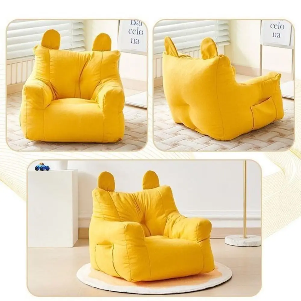Soft Fabric Lazy Sofa Comfortable Ergonomic Storage Bag Children's Bear Sofa Lightweight Body Low Floor Design Small Sofa Chair
