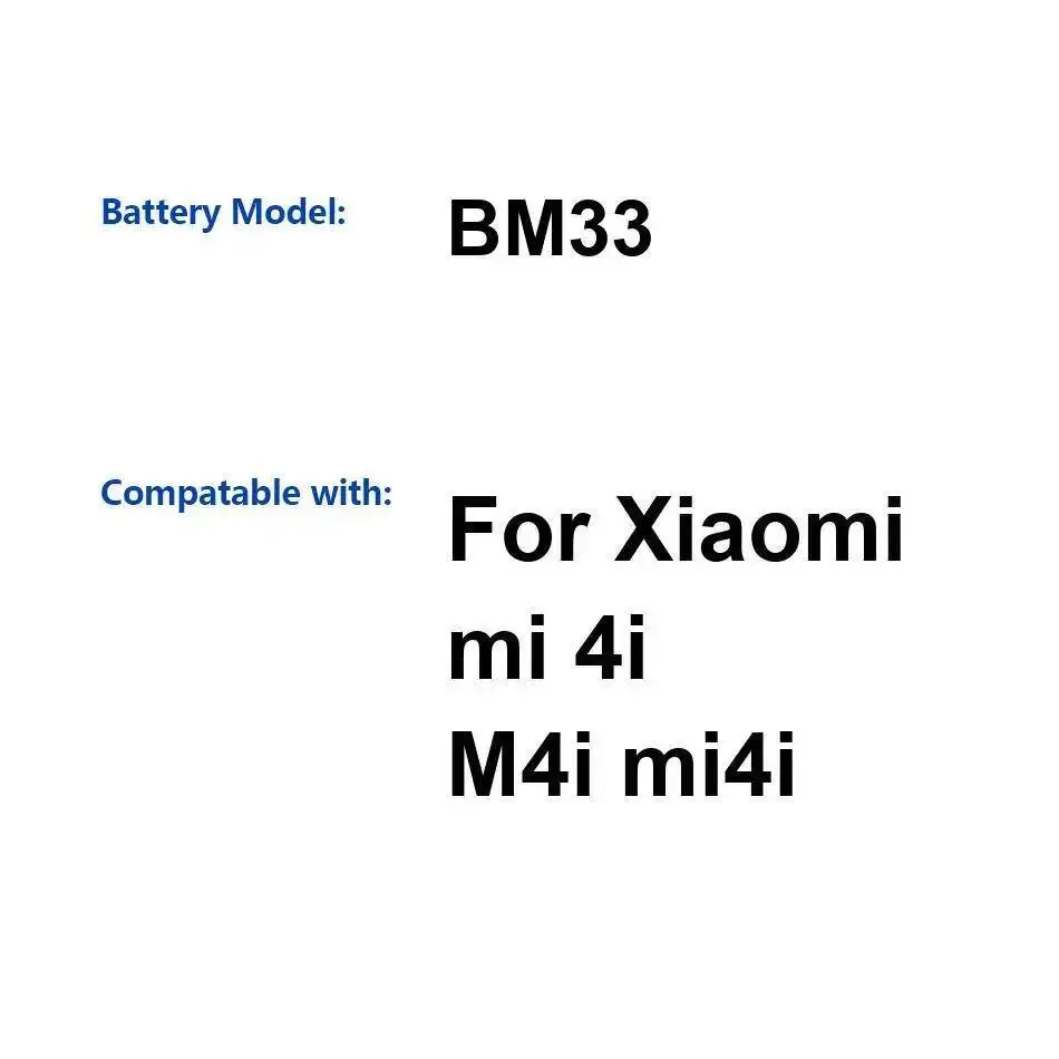 

BM33 For Xiaomi MI 4I M4i Mi4i 3120Mah Long-Lasting Performance Mobile Phone Battery Lightweight