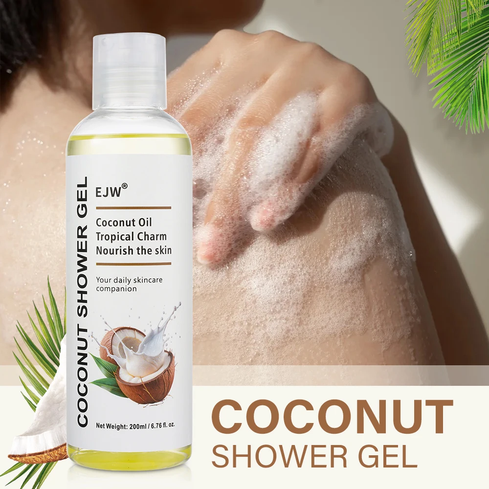 

Питательное средство для мытья тела с кокосовым маслом | Увлажняет и смягчает кожу, веганский, отшелушивающий гель для тела, аромат кокоса