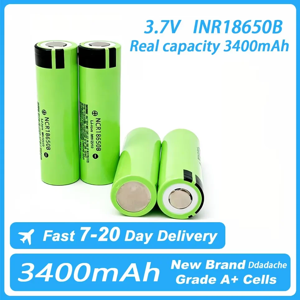 Batterie au lithium 3,7 V 3400 mAh 18650 NCR18650B, décharge 20 A, batterie rechargeable pour lampes de poche
