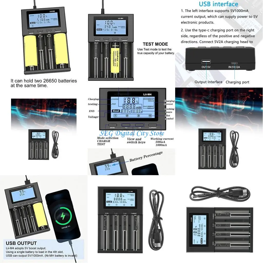 

U75B Advanced 4 Slot Charging With Battery Capacity Test And Voltages Monitoring