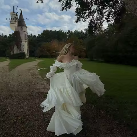 EDECPBM A-line Luxurious Evening Dresses for Special Occasions Lace Women's Evening Dress Customized Off the Shoulders Lolita