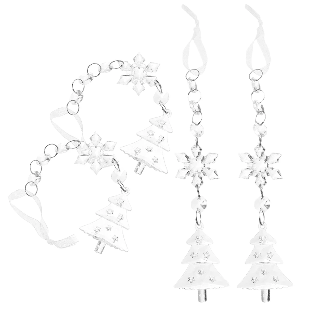 

4 Pcs Snowflake Hanging Parts Christmas Decorations Craft Celebration Ornaments from Ceiling Acrylic Festive Front Door