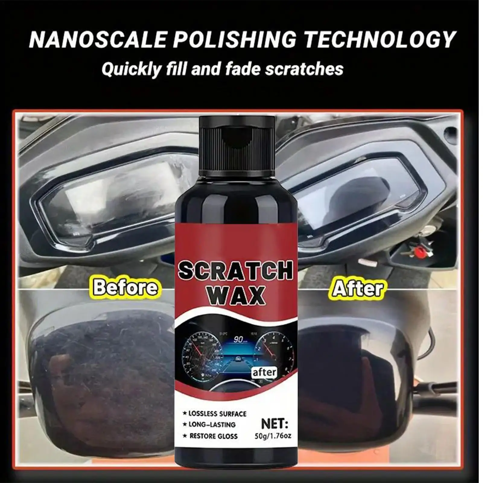 

50 г ремонт царапин в салоне автомобиля, долговечный воск для приборной панели и пластиковые поверхности, комплект предметов первой необходимости для ухода за автомобилем