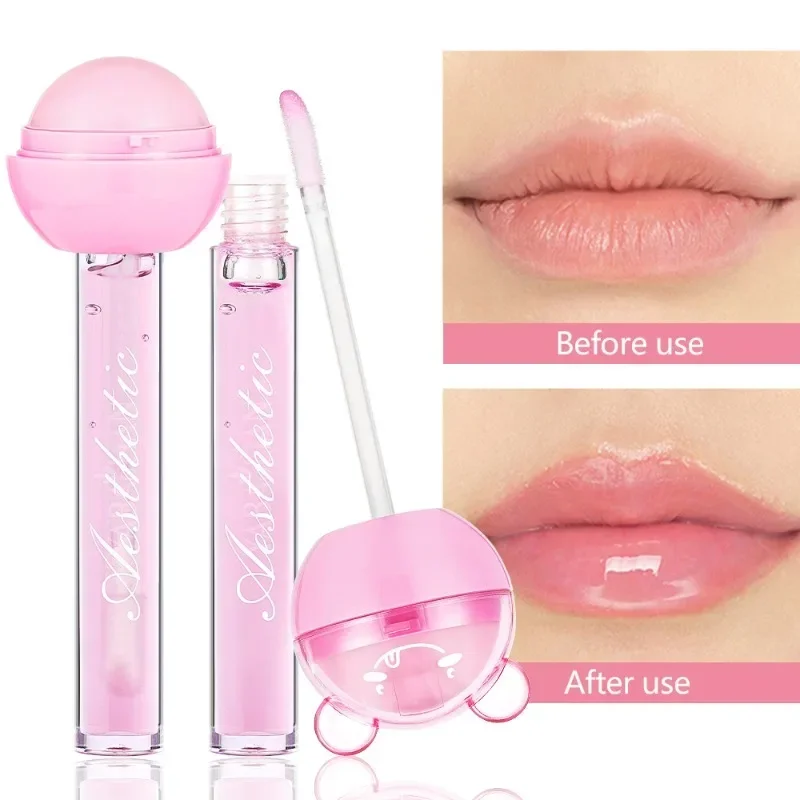 EOEKKY Explosive Lip Oil Balm 2-in-1 Lollipop Balm Lipstick Moisturizing Lip Oil Gloss Beauty Makeup