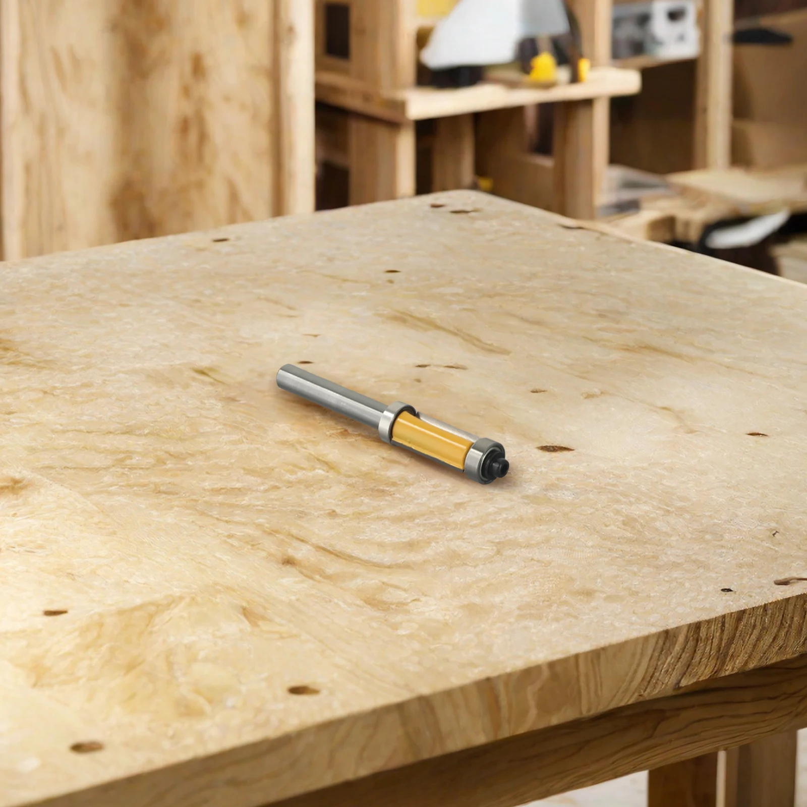 

8mm Router Bit Solid Hardened Steel Straight Trim Bearing Pattern Carbide Flush Double Bearing High-quality Router Bit