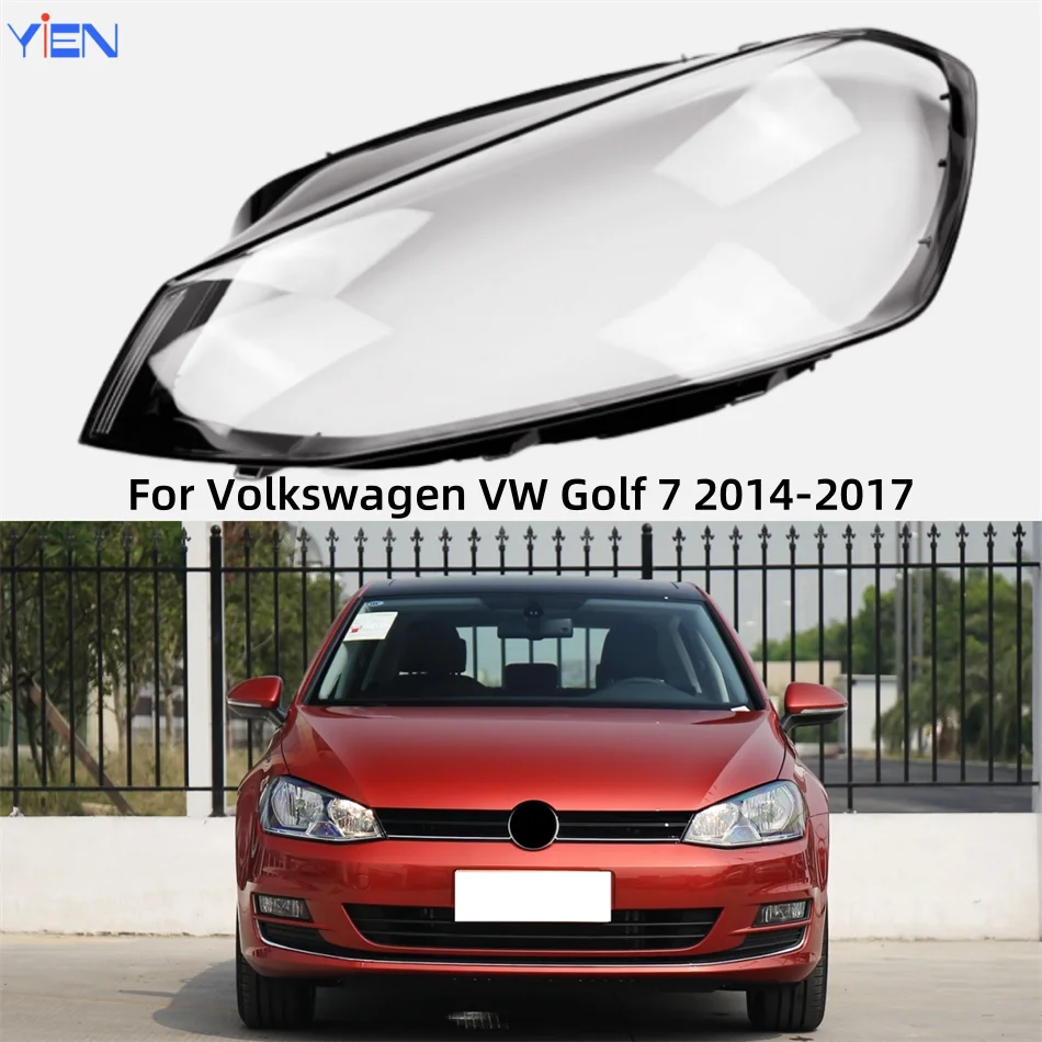 For Volkswagen VW Golf 7 2014 2015 2016 2017 Articles Cars Polycarbonate High Gloss Fully Transparent Headlights Lights Glass