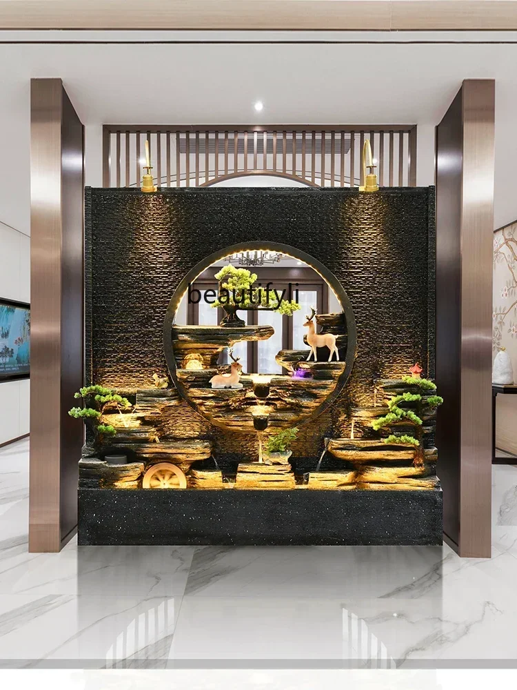 

53Water Curtain Wall Water Screen Office Partition Outdoor Villa Courtyard Rockery Fish Pond Waterfall Fountain Landscape