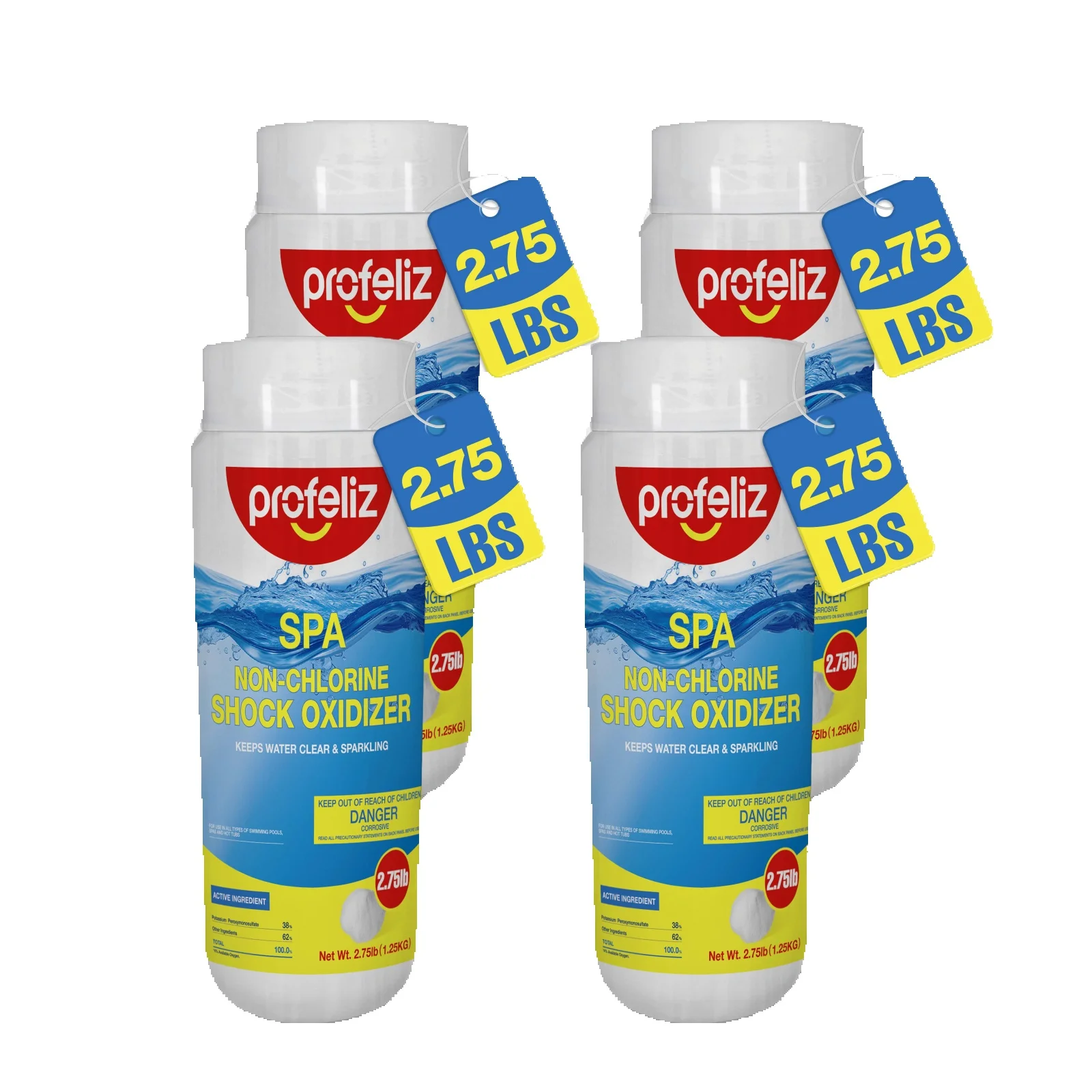 PROFELIZ Non-Chlorine Spa Shock for Hot Tubs& Pools, Fast-Acting Chlorine-Free Oxidizer Treatment, Clears Cloudy Water, 11 lb