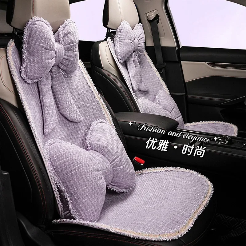 Car Headrest Waist Rest Pillow for Toyota Camry Honda Civic Four Seasons Universal Seat Back Pad Summer Women