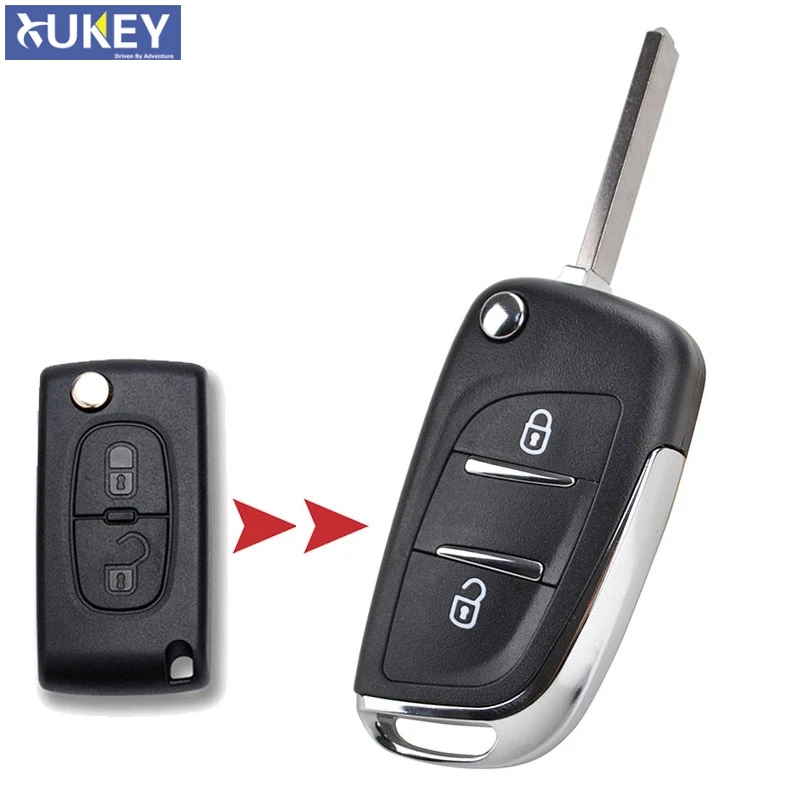 Modified Flip Remote Key Case Fob Shell For Peugeot 308 207 307 3008 For Citroen C2 C3 C4 Picasso Replacement HU83 Blade CE0536