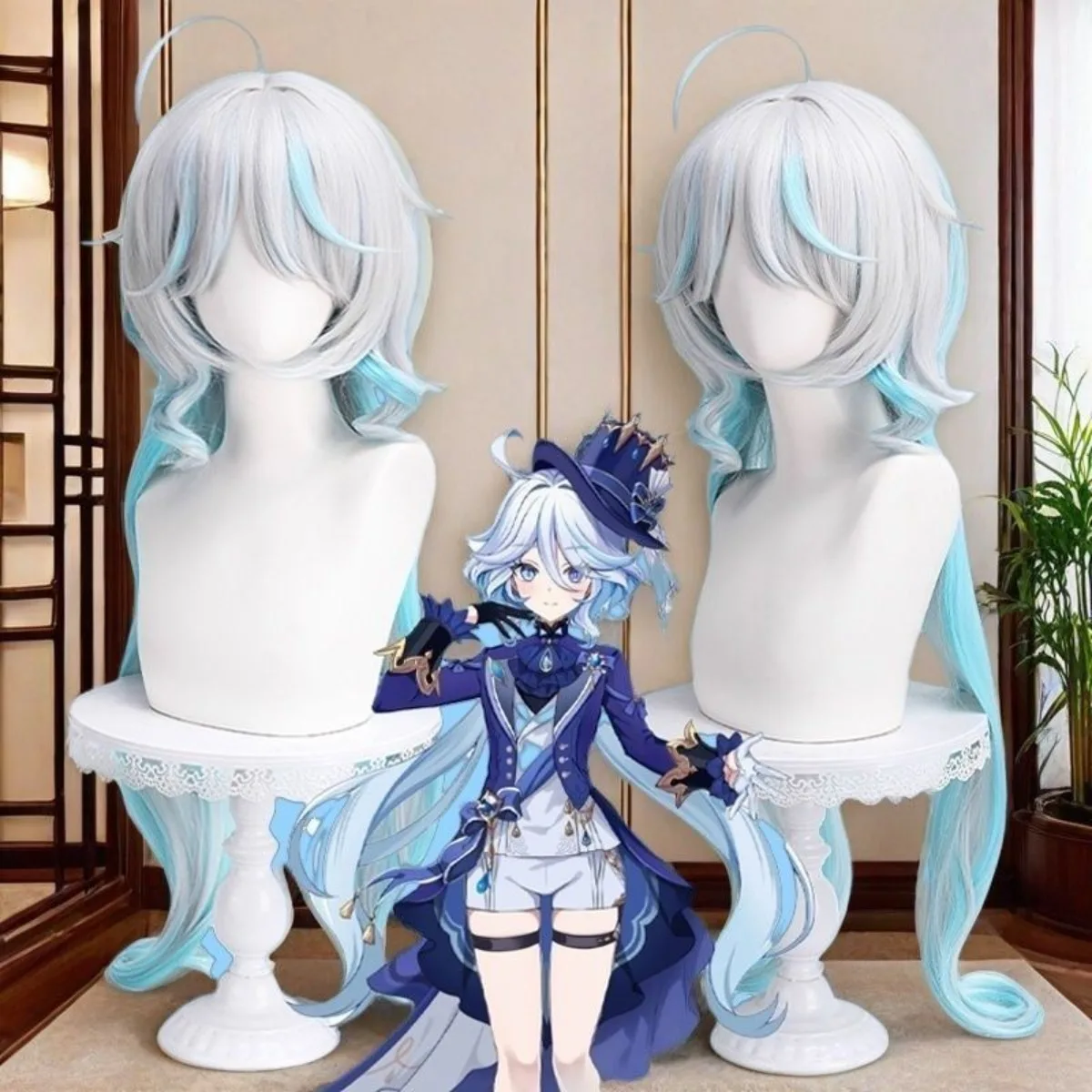 جينشين إمباكت فورينا شعر مستعار كوسبلاي روز نت نمط جديد طويل واقعي فروة الرأس شعر مستعار على الطراز الأمريكي #2