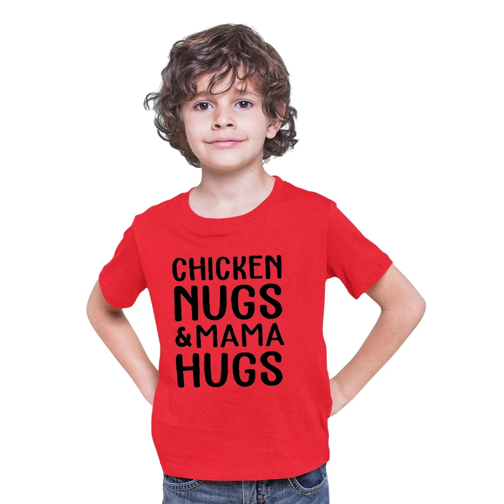 

Забавная футболка для малышей с принтом Chicken Nugs&Mama Hugs, детская футболка с изображением куриных наггетсов, футболка с принтом Mamas Boy, хлопковая футболка для малышей, футболки с графическим рисунком